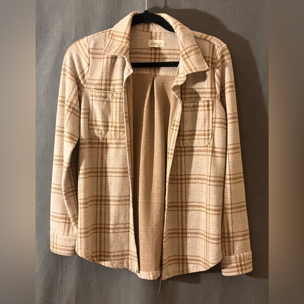 Thread & Supply Beige and Brown Patterned Top